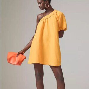 By Anthropologie One-Shoulder Waistless Mini Dress Pullover Smocked New S